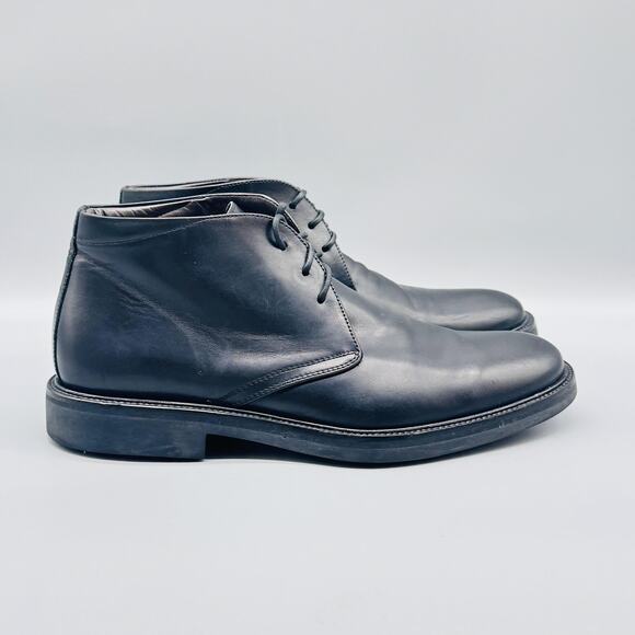 To Boot New York Boots Mens 9 Black Leather Chukka Dress Lace Up Classic Shoes - Picture 1 of 11